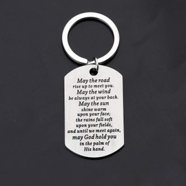 Gzrlyf May the Road Rise to Meet You Irish Blessing Keychain Irish Blessing Gifts (Irish Blessing Keychain)