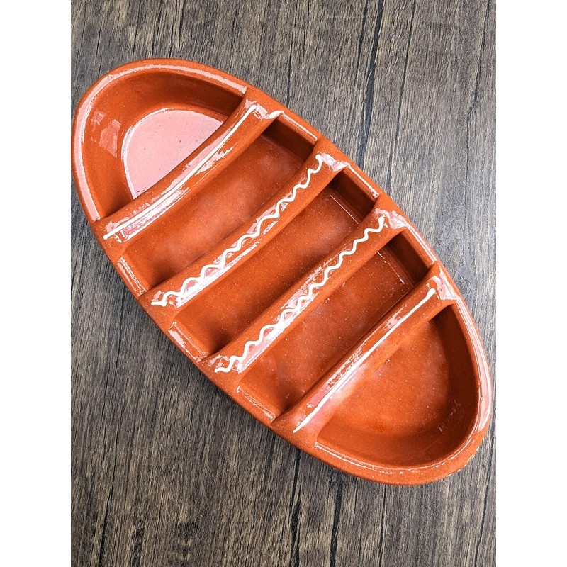 Large Traditional Portuguese Pottery Terracotta Clay Sausage Roaster Made in