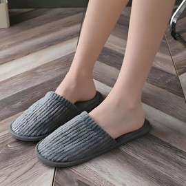 12 Pairs Closed-Toe Spa Slippers Bulk - Reusable Slippers Coral Fleece Washable Disposable Home Slippers for Women Men Guests Hotels Housewarming Indoors Bathroom Party Traveling