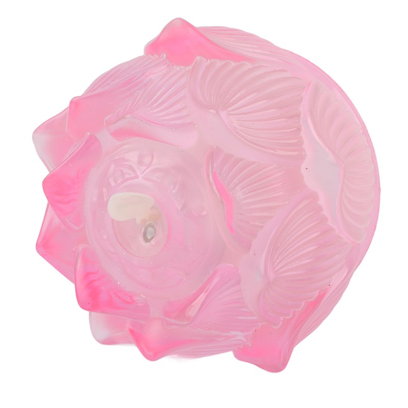 LED Flower Lamp Imitation Glass Yellow Light Electronic Candle Lotus