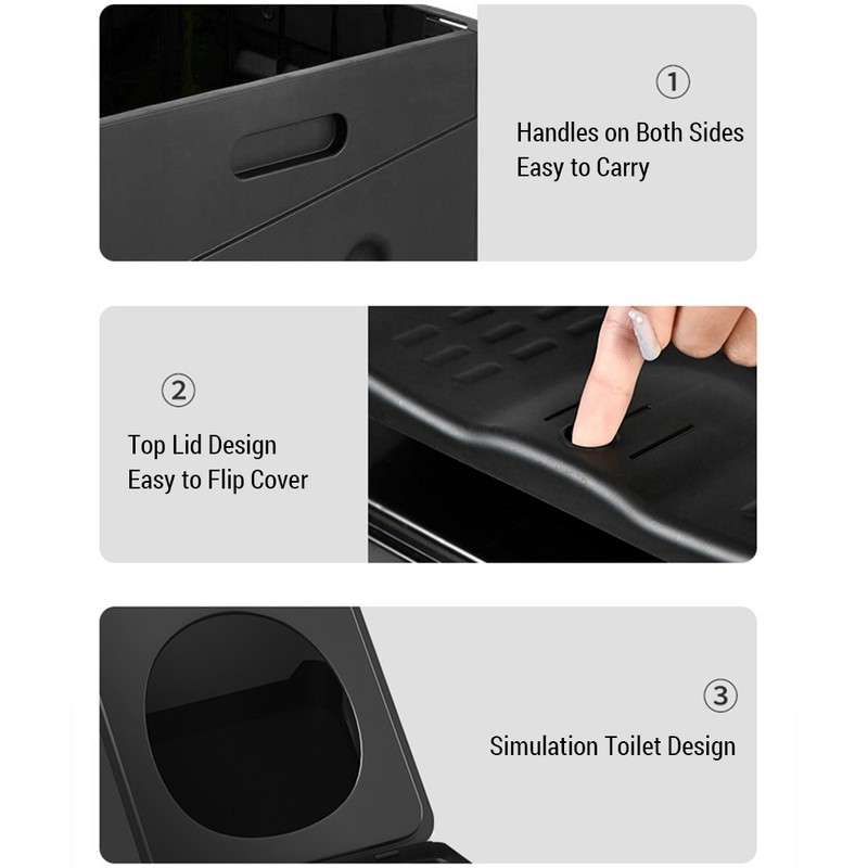 Portable Folding Toilet Outdoor Camping Potty with Lid for Camping