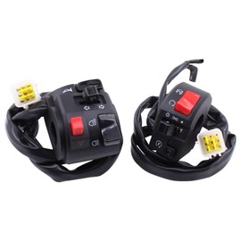 MOTOKU Pair 7/8" 22mm Motorcycle Handlebar Horn Button Turn Signal Controller Switches Motorbike Left and Right Electric Fog Light Start Switch