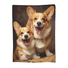 Turamurra Corgi Blanket Gifts for Corgi Lovers Cute Dog Blanket Cartoon Corgi Throw Blankets for Boys Girls Adults Kids Puppy Dog Blanket for Bed Sofa Corgi Valentine's Day Gifts Decor 80"X60"