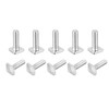 sourcing map Pack of 10 Square Head Screws M6 x