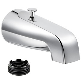 Enhon Tub Spout with Rear Diverter, Bathtub Spout Fitting 1/2-Inch or 3/4-Inch IPS, 5-1/4 Inch Length Bathroom Bathtub Faucet with Adapter, Chrome Finish