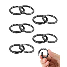 KGDUYC 10 Pcs Round Carabiner - 25mm Daily Backpack Keychain Spring Carabiner Buckles DIY Crafts (Black)