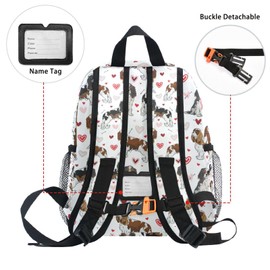 Doberman Dachshund Dog Heart Toddler Backpack for Boys Kids Backpack Preschool Kindergarten Bookbag Girls Rucksack School Bag 12 Inch