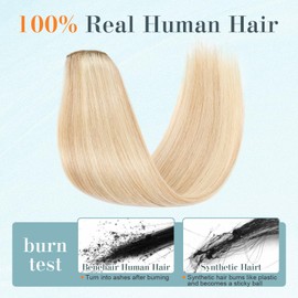 Benehair Clip-In Real Hair Extensions, 8 Pieces, 100% Remy Real Hair, 45 g, Camel Mixed Light Gold Hair Extensions, Real Hair Extensions Clip for Women, 18 Clips per Set, 20 cm #18P613