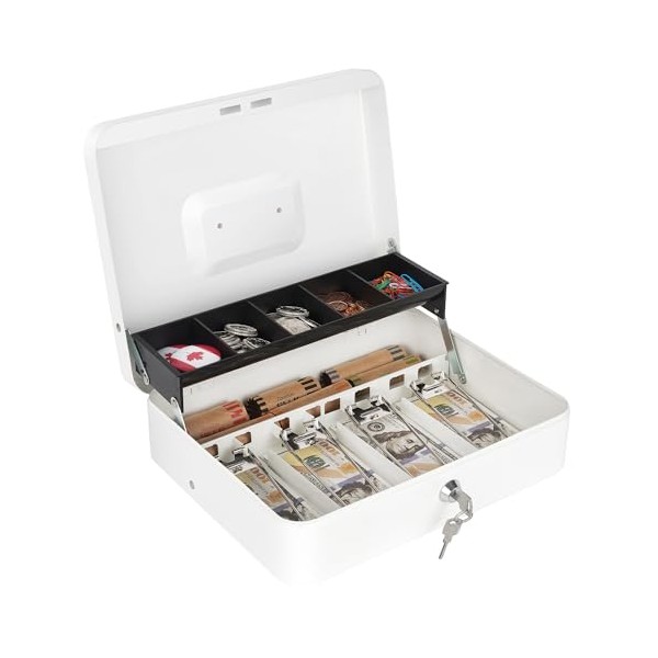 Sumerfnt Sumerfnt Cash Box with Lock and Money Tray Money