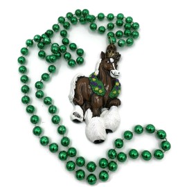 Horse Trotter Mardi Gras Bead Necklace Cajun Carnival Festival New Orleans Beads