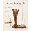 2-in-1 Walnut Wood Glass Incense Holder for Sticks, Anti-Ash Flying