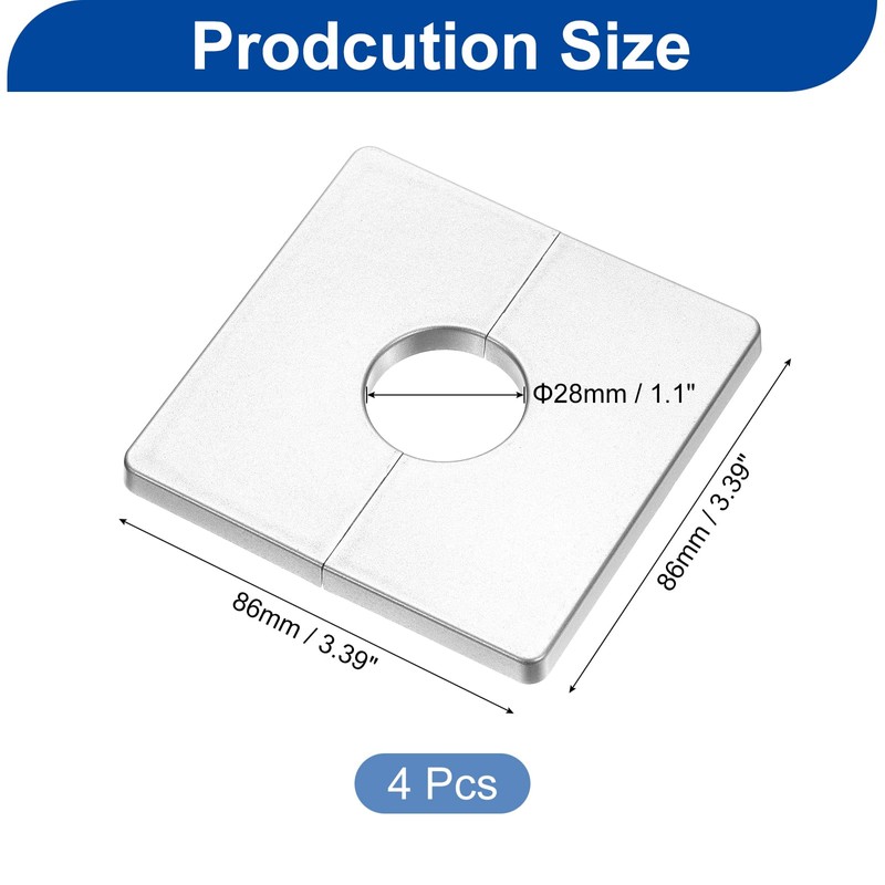 uxcell 4Pcs ABS Plastics Square Shaped Escutcheon Plate, Wall Split