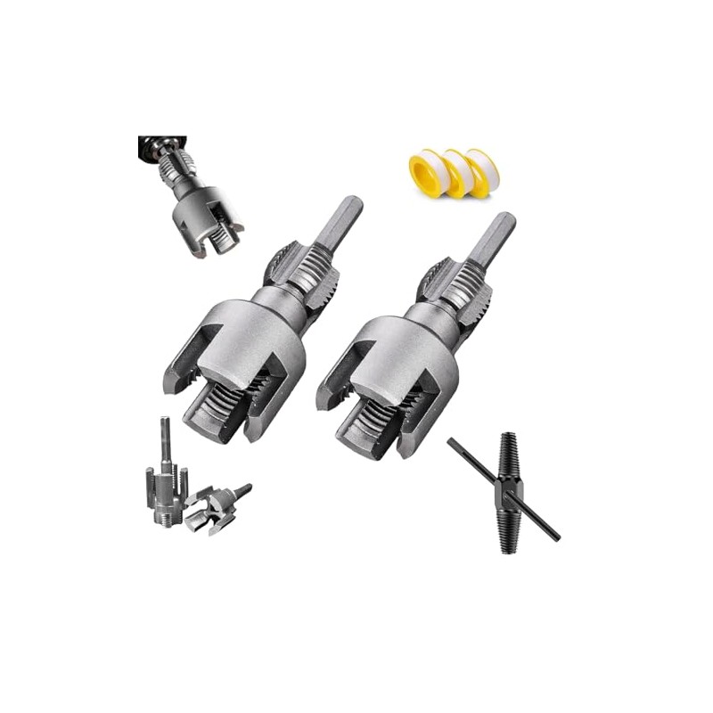 Integrated Internal & External Pipe Threading Tool with Screw Extractor