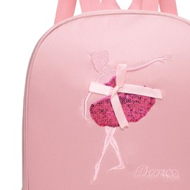 Ballet Dance Backpack with Separate Shoe Compartments Cute Portable Girls Ballerina Bag Handbag for Latin Dance Travel Sports, Pink B