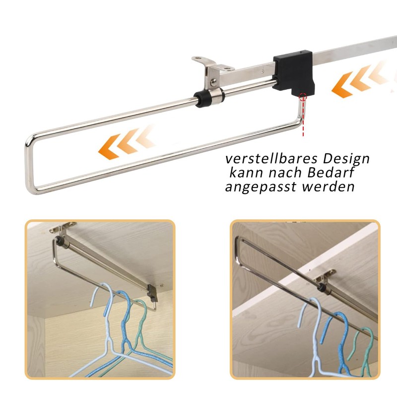 Extendable Clothes Rail, 25 cm Clothes Rail, Extendable Wardrobe Rail,