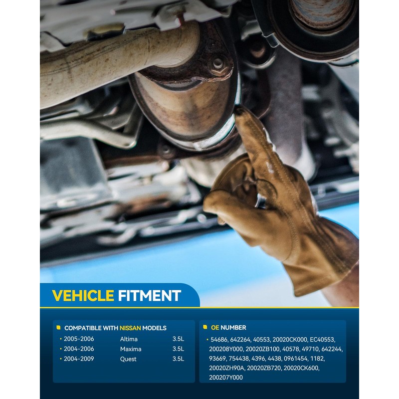 PHILTOP Rear Stainless Steel Catalytic Converter Kit Fit For Nissan