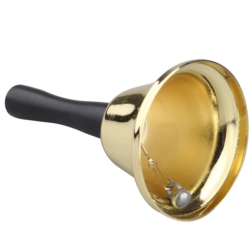 HALJIA Classic Metal Hand Bell Gold Handheld Loud Call Service