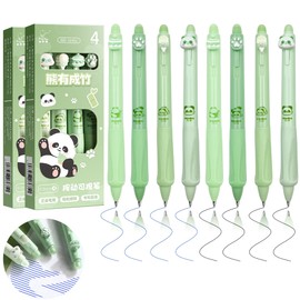 YeahBoom Pack of 8 Erasable Ballpoint Pens, Rollerball Pens, Erasable Pens with Animal Head, 0.5 mm Erasable Pen Set, Erasable Rollerball Pen for Students, Gift, School Office Supplies