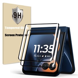 AFENGBOX 2 Pack for Motorola Razr 2025/2024 Front Screen Protector,3D Curved Tempered Glass Screen Cover,Anti Scratch Bubble Free Screen Protector for Moto Razr 2025/2024,Clear