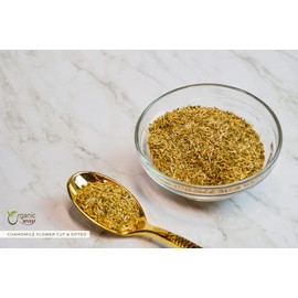 Organic Way Chamomile Flowers Cut & Sifted (Matricaria chamomilla) Herbal Tea - European Wild-Harvest | Organic & Kosher Certified, USDA Certified | Origin - Albania 8 Oz (Pack of 1)