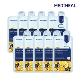 Mediheal Derma Plus Green Tangerine Mask 10 Sheets [Vitality & Whitening] / 메디힐 더마플러스 청귤 마스크 10매 [생기미백]