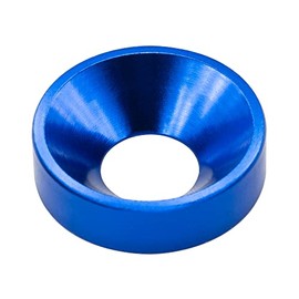 60PCS M5 Countersunk Finishing Washers, Anodized Aluminum, Head Gasket Shims for RC/FPV/PC/Drone/Woodwork, Color Blue