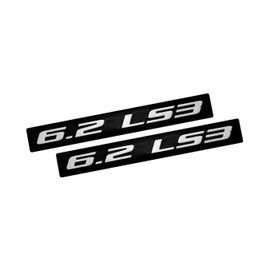 ERPART 6.2 LS3 Silver on Black Highly Polished Real Aluminum Emblems (Pack of 2)