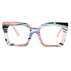 bullabulling Oprah Style Square Reading Glasses Blue Light Blocking for Women Men Ladies Summer Readers (3c, 1.5, x)
