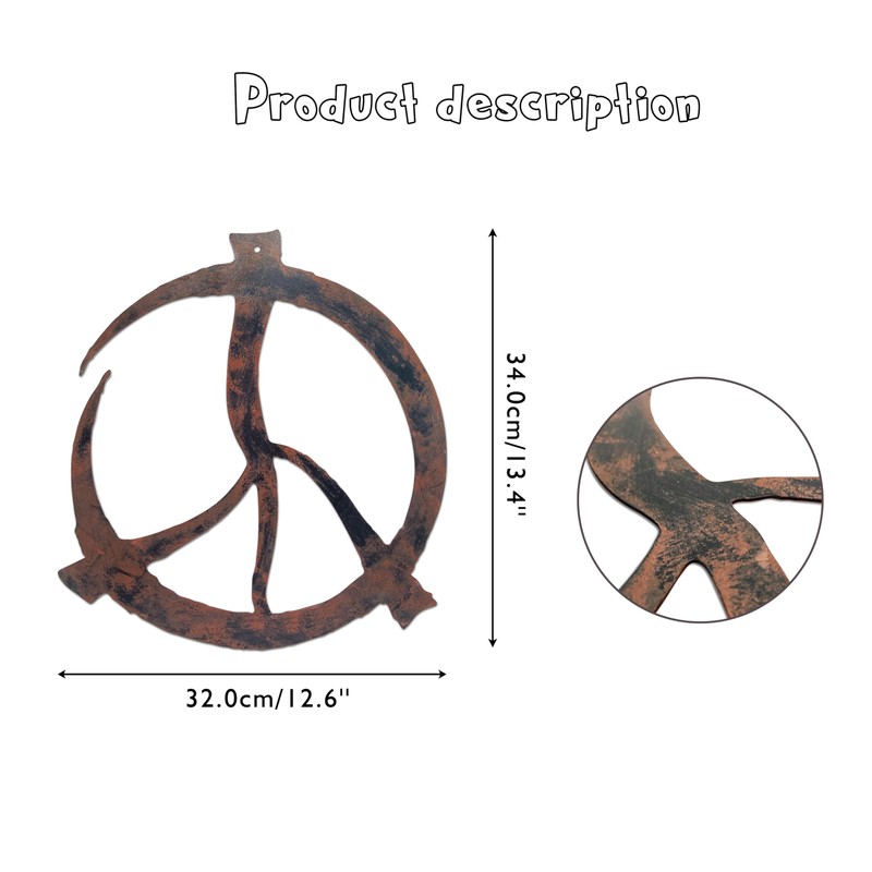 Ecqizer Peace Sign Wall Decor - Hippie-Inspired Copper Wall Art
