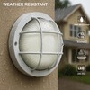 GRUENLICH 8'' Round LED Bulkhead Light, Outdoor Wall Lights Dimmable,