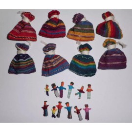 12x Pouches of 6x Worry Dolls - Hand Made in Guatemala - 12 Trouble Doll Bags