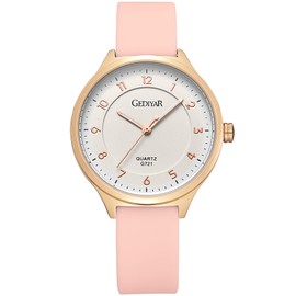 EAJOMIN Waterproof Women's Nursing Wrist Watch, Easy Read Dial, Rubber Silicone Band Analog Quartz Casual Fashion Sport Watch Gift for Nurse Ladies Teachers Students (G721 Pink)