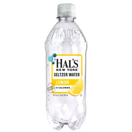 Hal's New York Seltzer Carbonated Lemon Flavored Sparkling Water, Zero Sugar, Zero Calorie, Zero Carbs, 20 Fl Oz (Pack of 12)