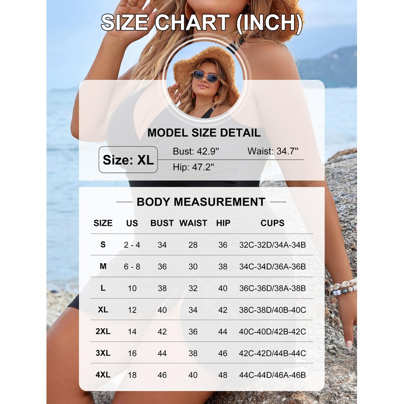 Blooming Jelly Women Plus Size Swim Dress Swimsuit One Piece