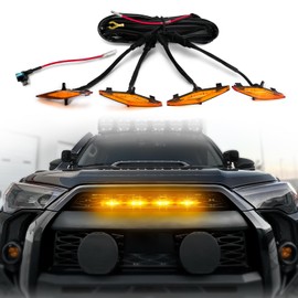OPT7 4CS Front LED Grille Lights for 4Runner 2014-2024, Amber Grill Light with Wire Harness and Fuse Tap, Truck Accessories
