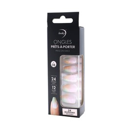 Looky Press-On Nails #8: Premium Reusable Artificial Nails Set with Glue & Double-Faced Stickers | Easy Application, Up to 3-Week Hold, Perfect for Instant Glamorous Manicure | Includes 24 Nails of 12 Sizes