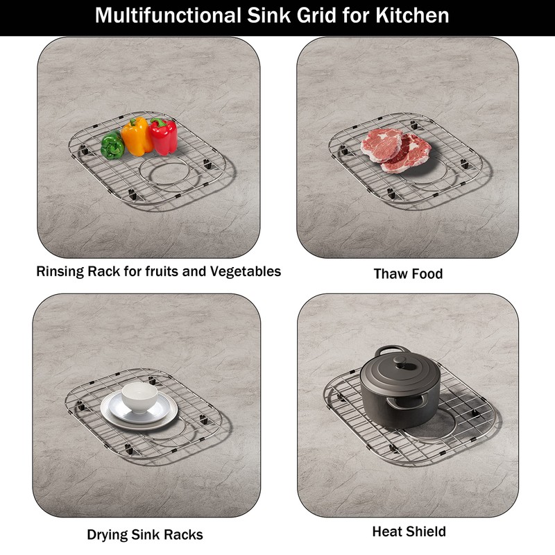 2Pack Sink Protectors for Kitchen Sink 13"x16"and 11.2"x14.5",Stainless Steel Sink