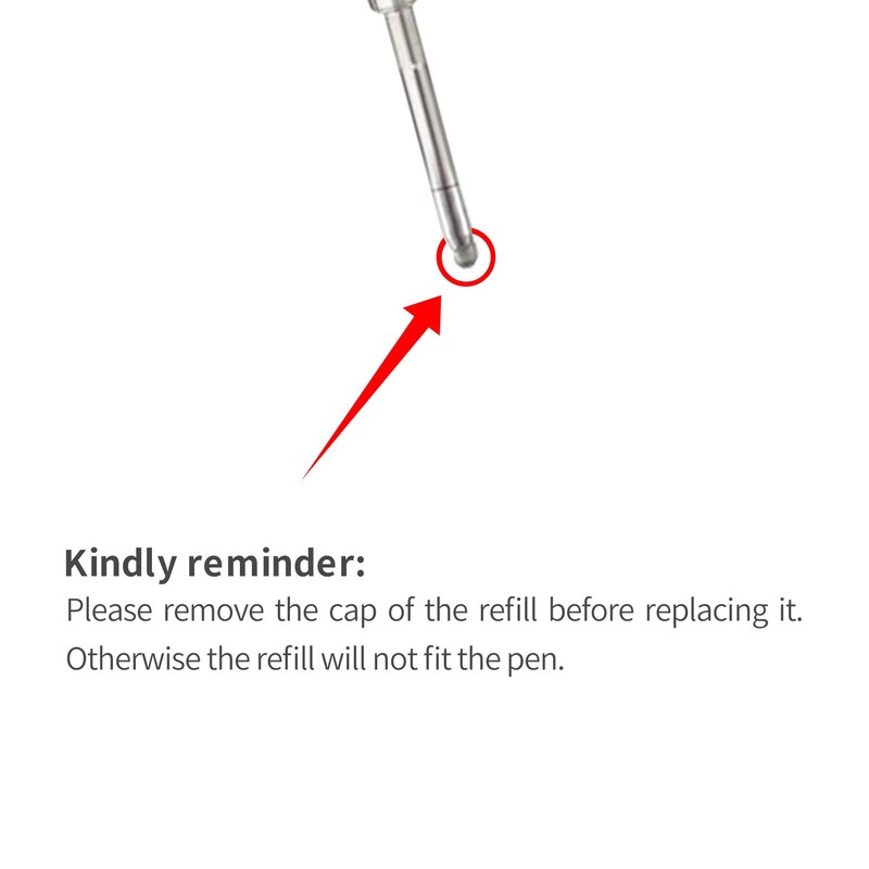 Red Ink Refills (6pcs), Replaceable Pens Refills, 1mm Medium Tip