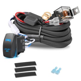 Wiring Harness 1 Lead, Lumimotor LED Light Bar Wiring Harness Kit for Fog Lights Off Road Light Driving Light 12V 40A Relay Fuse Rocker Switch Nylon Wire Kit for Truck SUV UTV ATV Motorcycle Boat