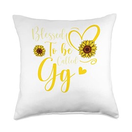Blessed To Be Called GG Cute Sunflower Women Mothers Day Throw Pillow