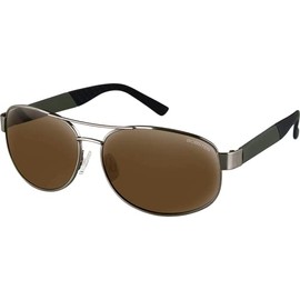 Bobster ® , Matte Metallic Olive and Brushed Bronze Frame, Brown High Definition Silver Mirror Lens