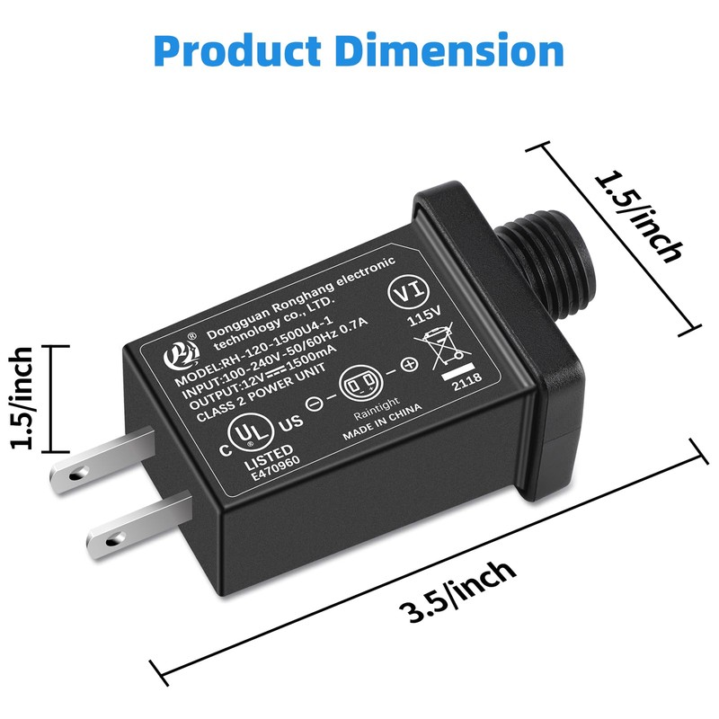 Replacement Yard Inflatable Adapter - 1A Transformer US Plug for