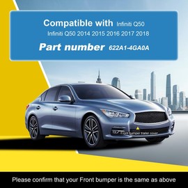 Goholy Car Front Bumper Tow Hook Cover Compatible with Infiniti Q50 2014 2015 2016 2017 2018 Trailer Cover Cap 622A14GA0A 622A1-4GA0A Small Lid Towing Eye Cap