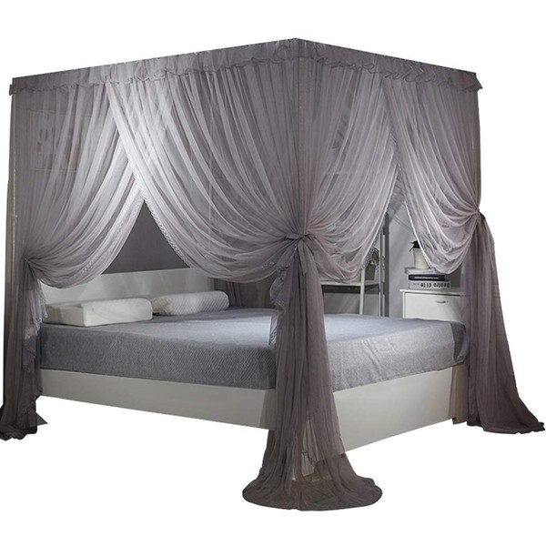 Nattey 4 Corners Bed Curtain Canopy Net Canopies for Girls