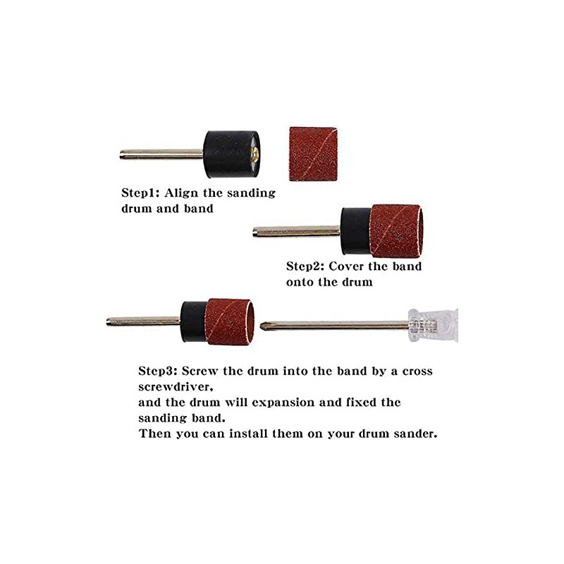 Xsdjasd 458pcs Sanding Drum Kit, 432 Pcs Drum Grinding Tool