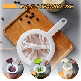 3 Pcs Fine Mesh Strainer, Plastic Sieve Nylon Ultra Fine Mesh Sieve Yogurt Strainer with Slip Handle Jam Straining Set Strainer (100Mesh,200Mesh,400Mesh)