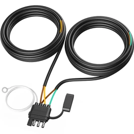 4 Pin 5 Wire Trailer Wiring Harness 26FT with Jacketed Cable，Wishbond Trailer Light Kit 4 Way Flat 5 Wire Harness Trailer Wire Connector Plug for Both-Side Taillights of Rewiring Trailer RV Boat…