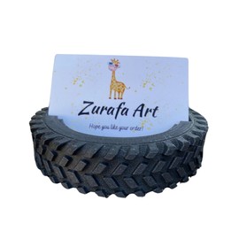 3D Printed Tire Business Card Holder - Wheel Shop Display Stand Desktop Countertop Organizer for Auto Enthusiasts - PLA Material