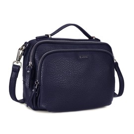 Gladdon Women's Shoulder Bag, Shoulder Bag with Zip, Crossbody Bag, Leather Handbag, Small, Womenswear, navy, Contemporary
