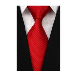 Wehug Men's Classic Solid Tie Silk Woven Necktie Jacquard Neck Red Ties For Men LD0050